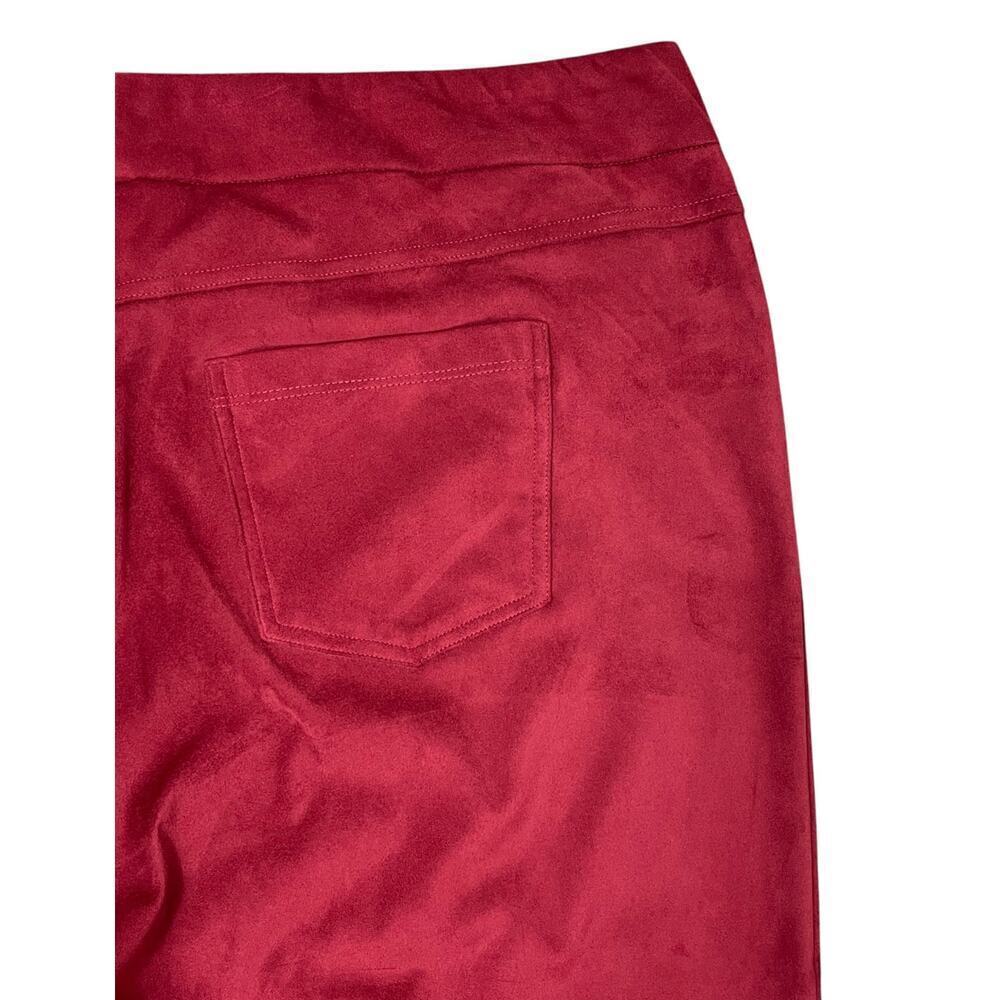 Soft Surroundings Faux Suede Pull On Bootcut Pants Moroccan Red XL Petite NEW - Picture 10 of 11